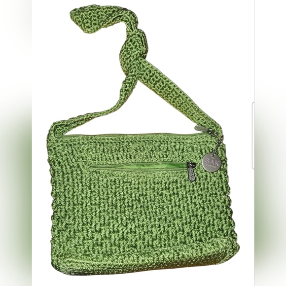 The Sak Handbags - The Sak Lime Green Crochet Crossbody Bag